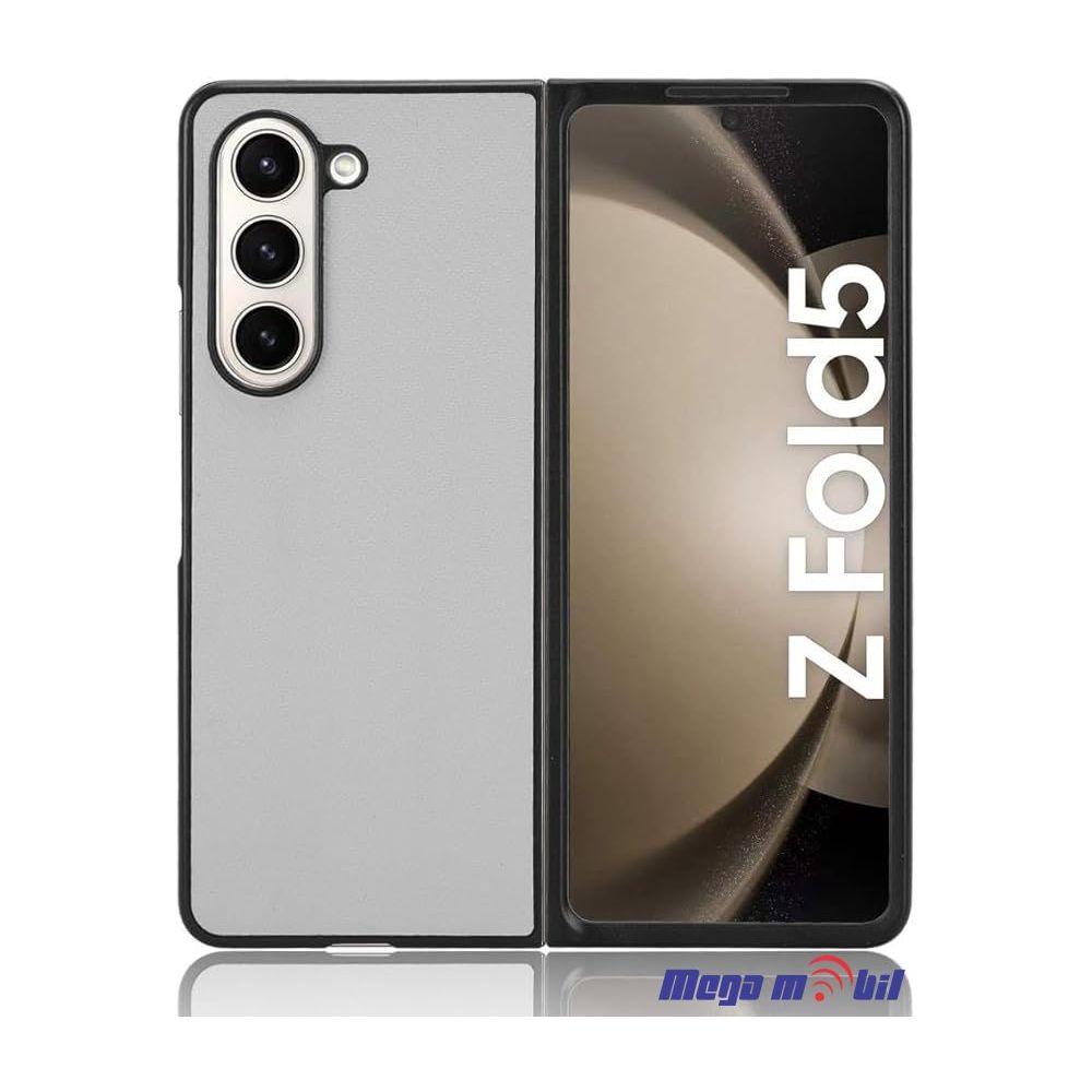 Futrola Samsung Galaxy Z Fold 5 Leather white (predna i zadna)