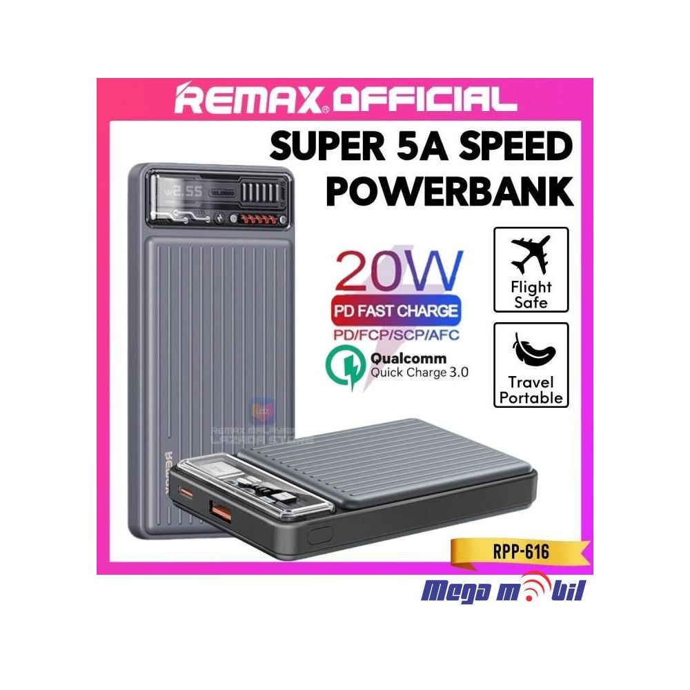 Baterija eksterna 10000mAh REMAX Resion RPP-616 FAST+PD blue