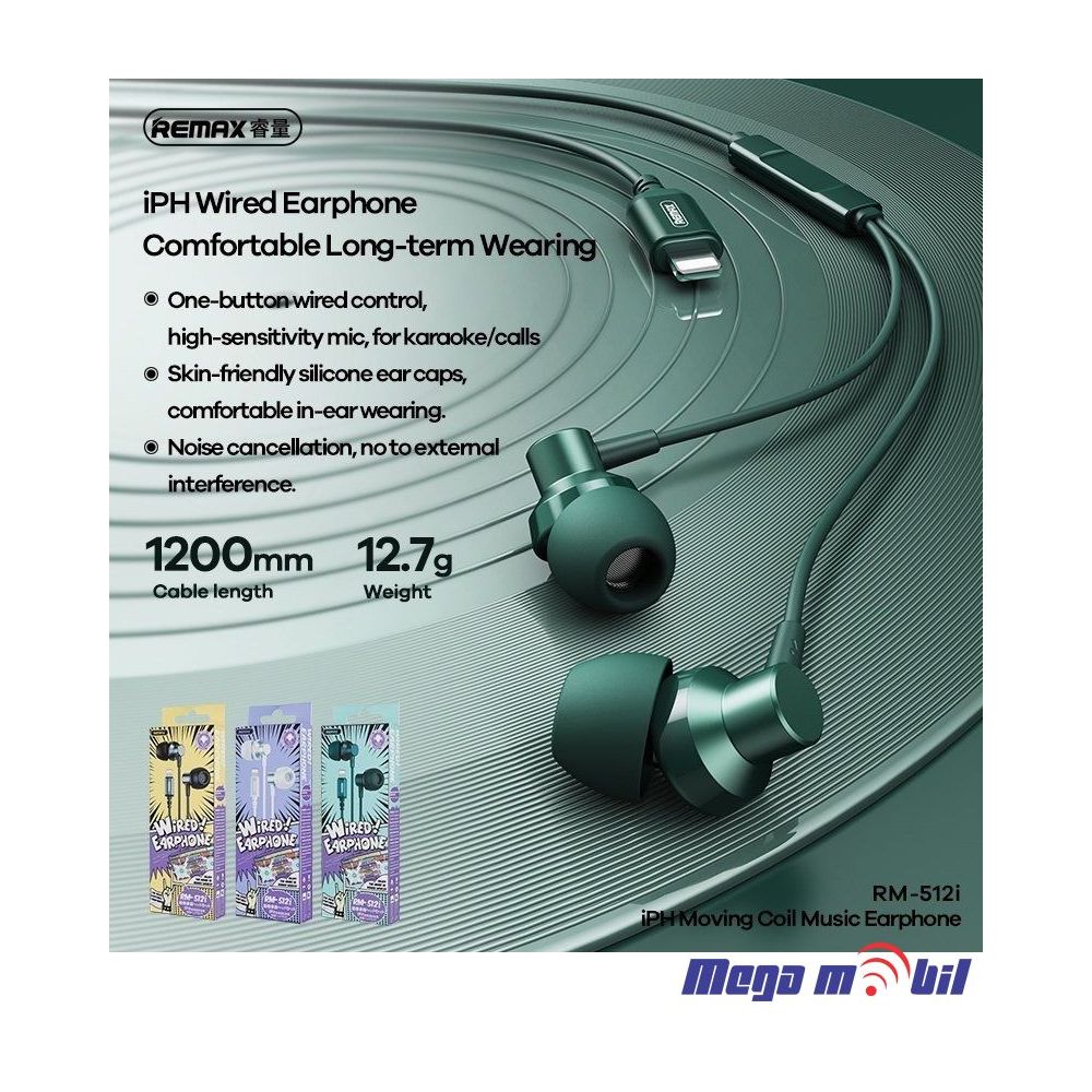 Slusalki REMAX Type C RM-512a grey
