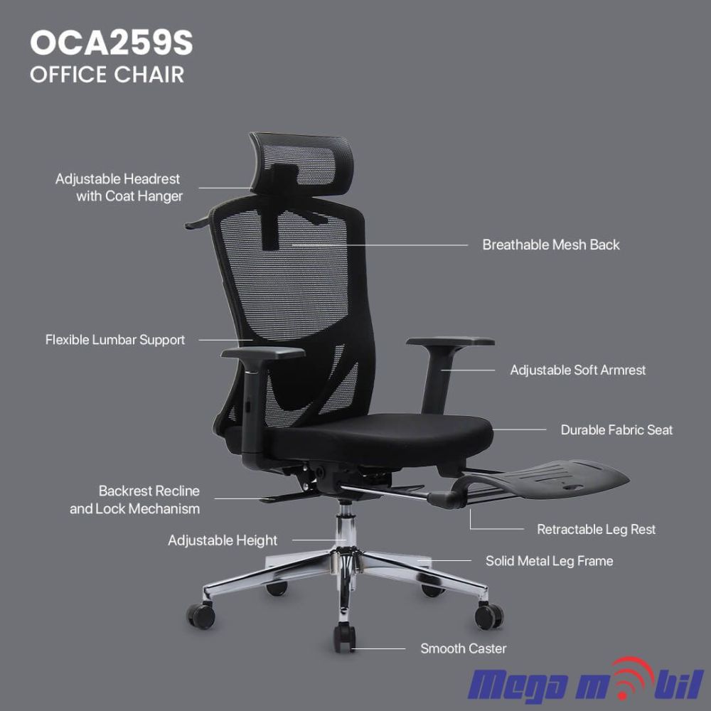 Office chair Fantech OC-A259S grey