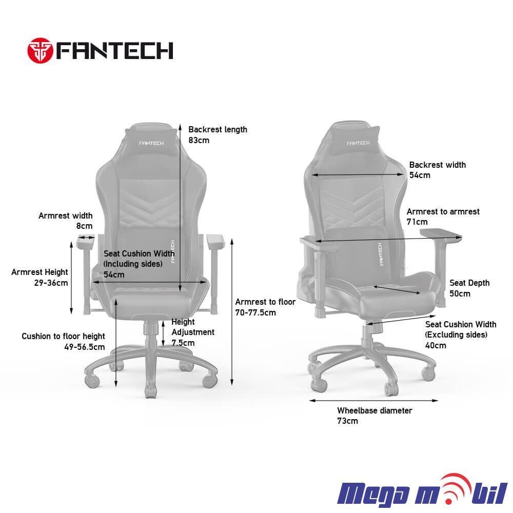 Gaming chair Fantech GC192 Ledare grey