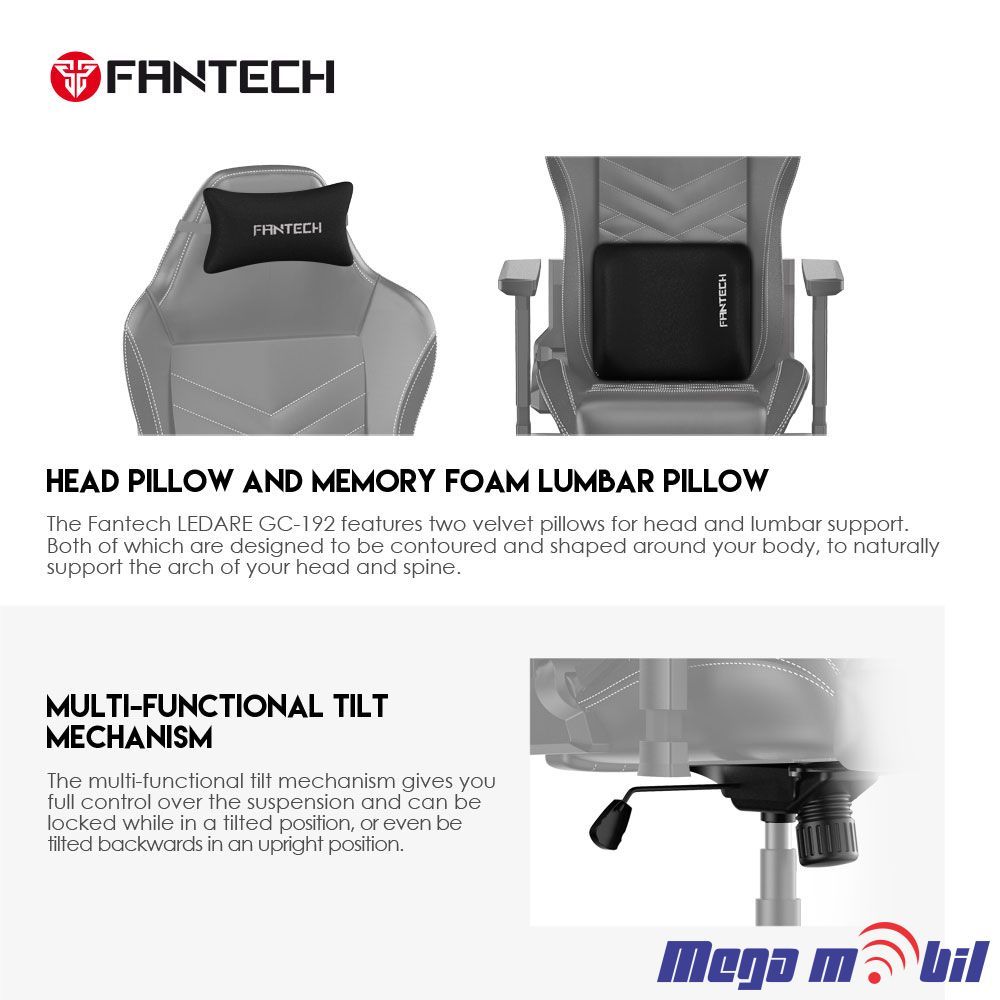 Gaming chair Fantech GC192 Ledare grey