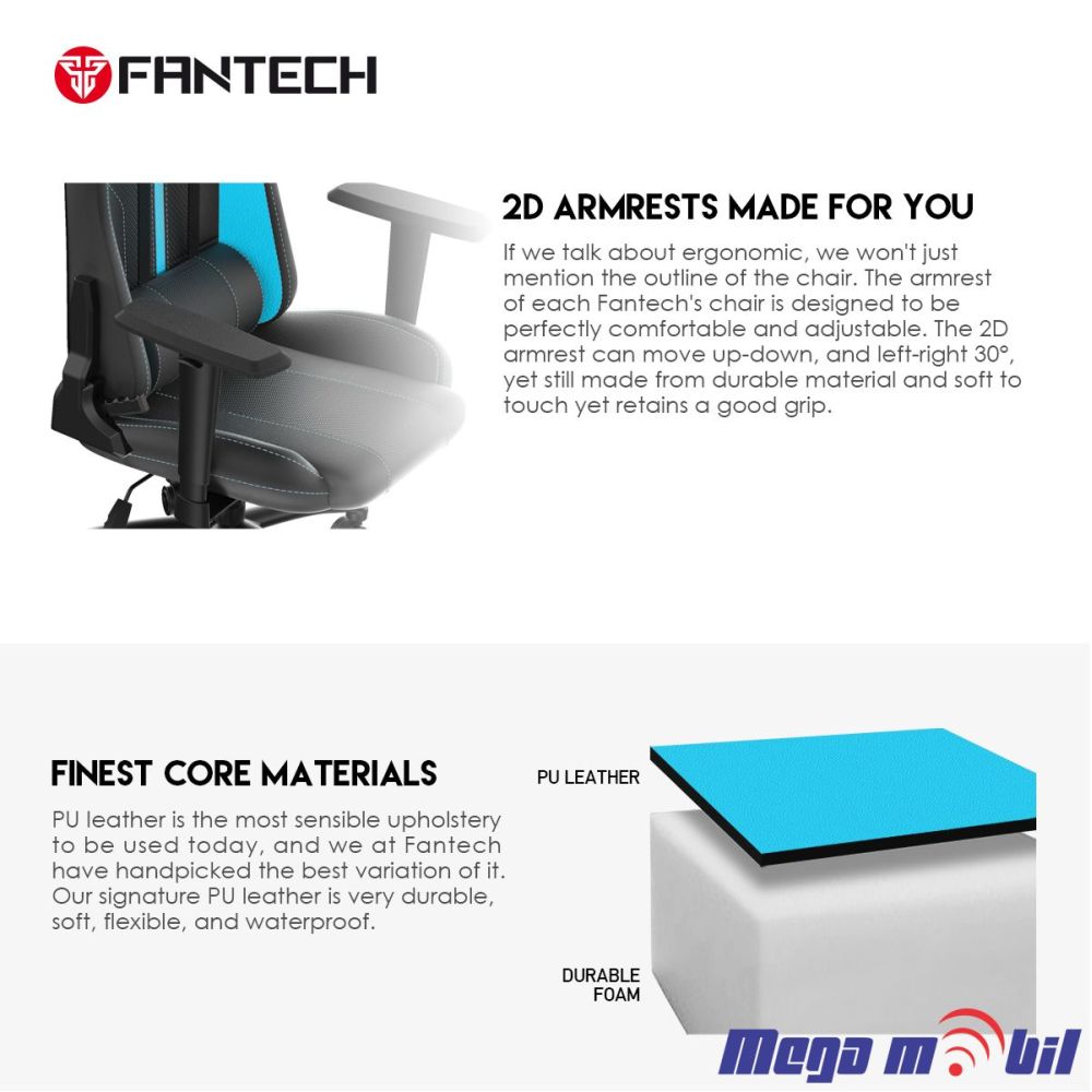Gaming chair Fantech GC191 Korsi blue