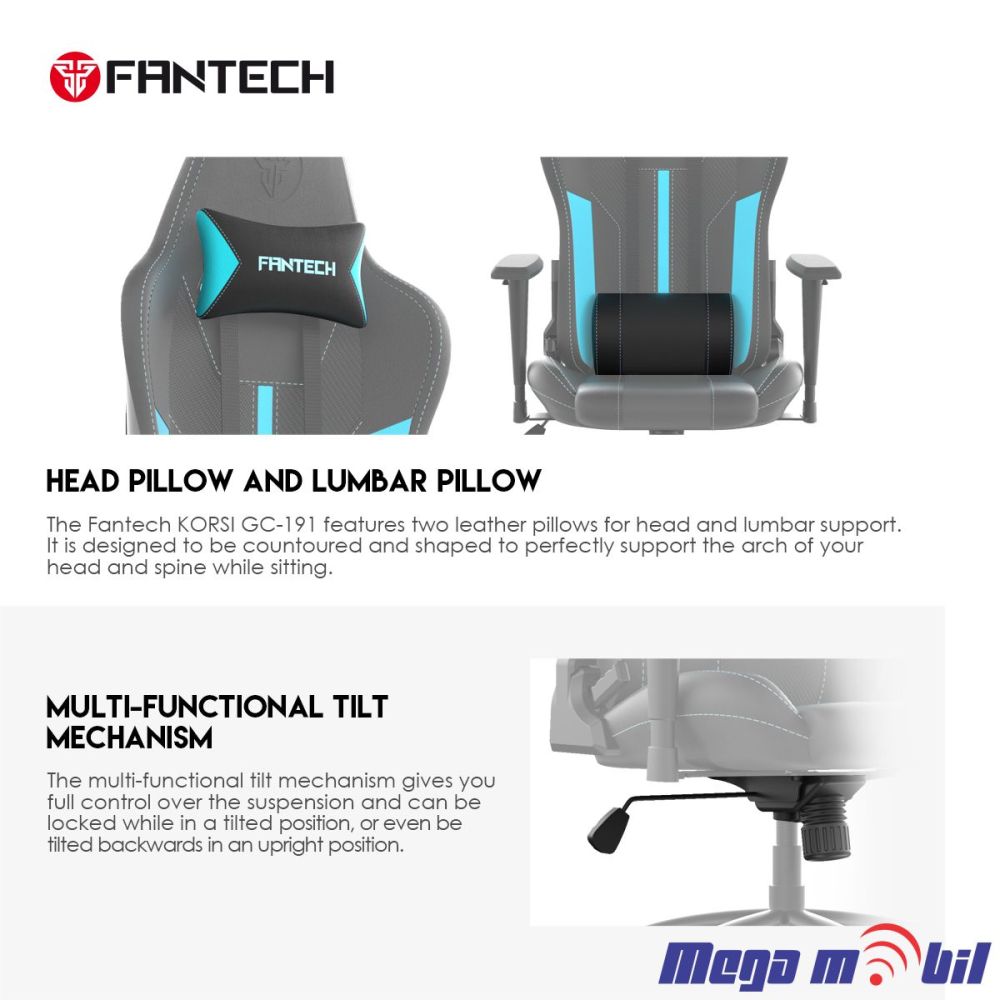 Gaming chair Fantech GC191 Korsi grey