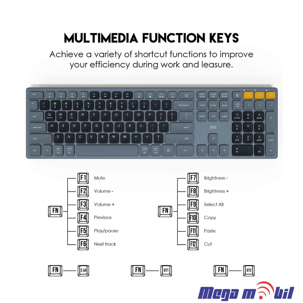 Tastatura Fantech GO WK895 Wireless Combo black