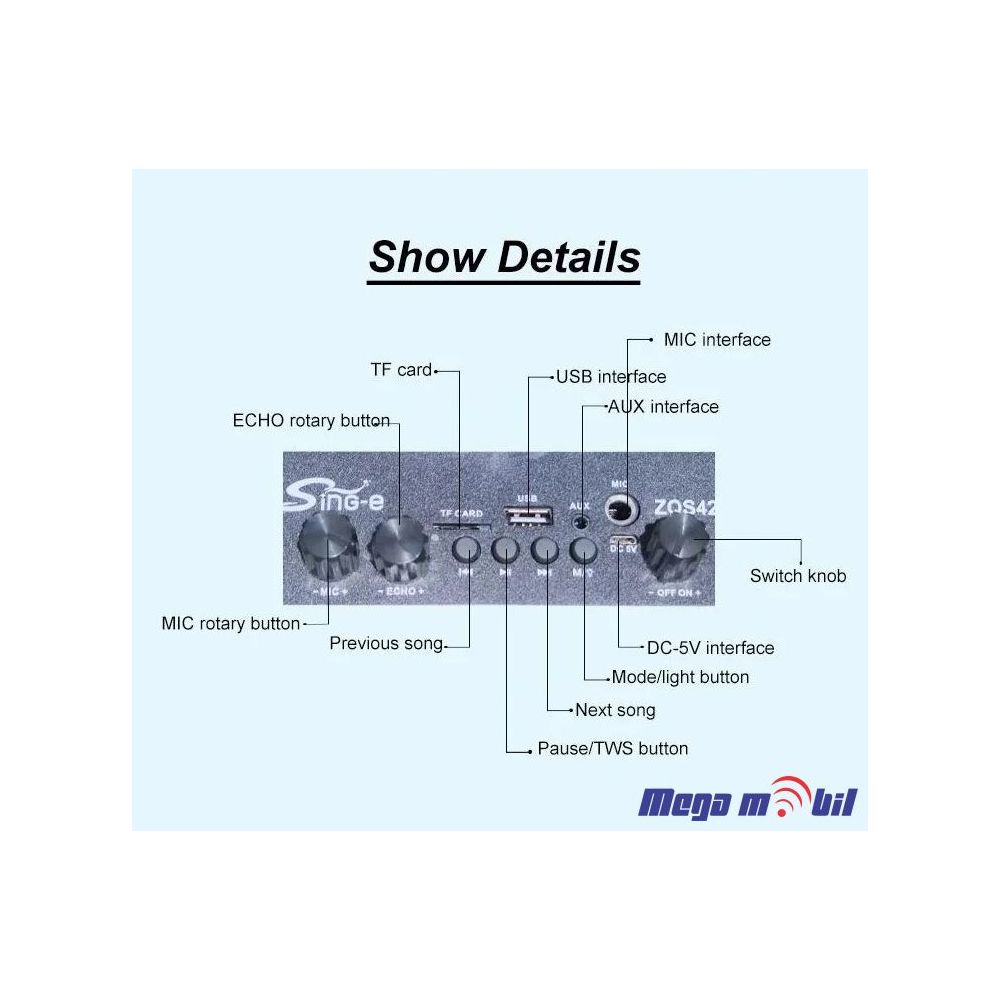 Zvucnik Bluetooth Karaoke ZQS4240