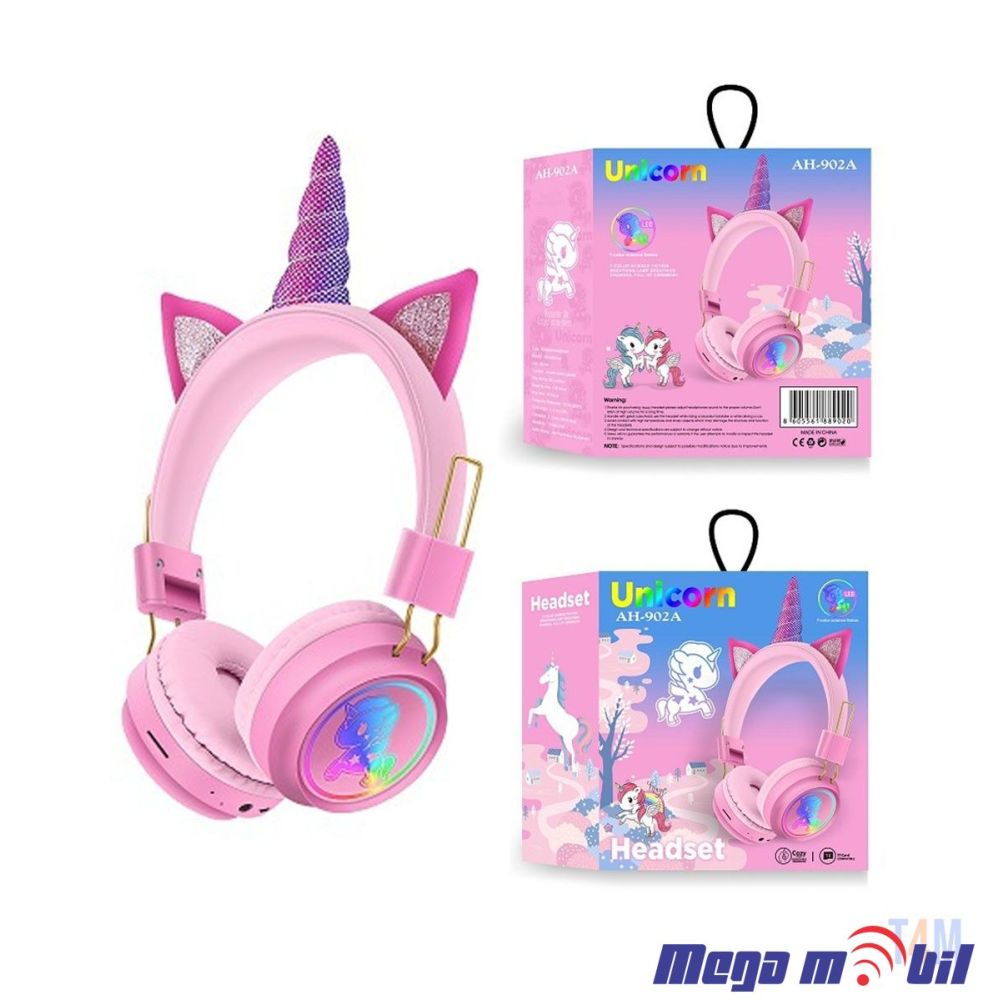 Slusalki Bluetooth Unicorn AH-902A pink.