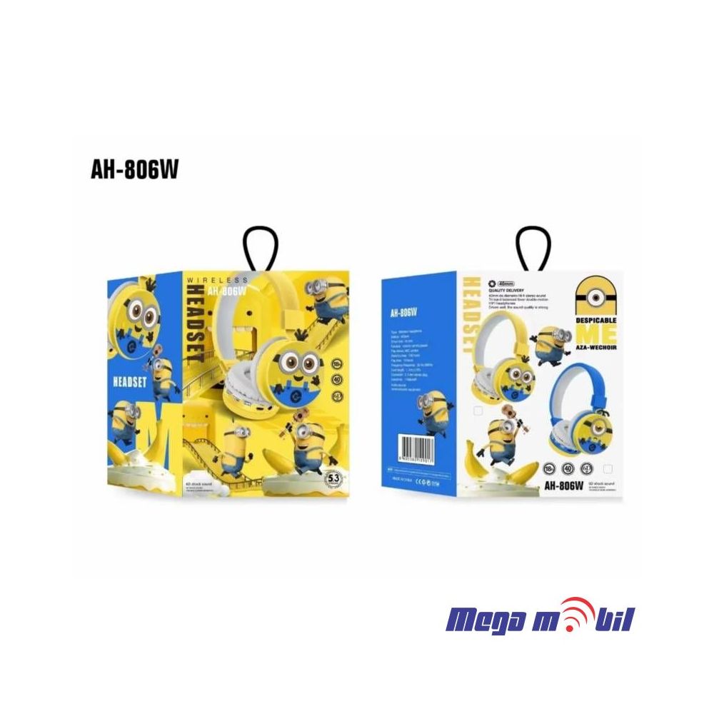 Slusalki Bluetooth Minions AH-806W blue.