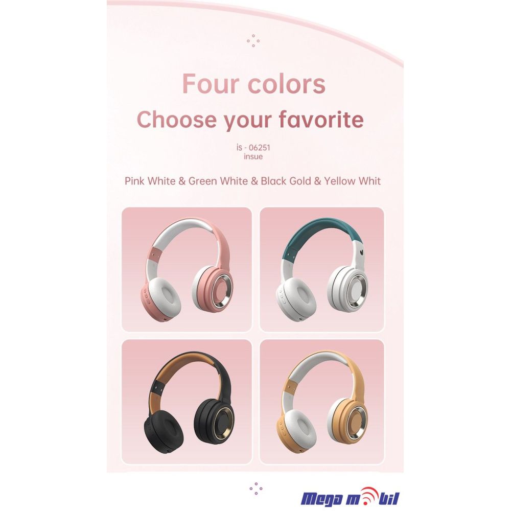 Slusalki Bluetooth YBY-06251 light pink.