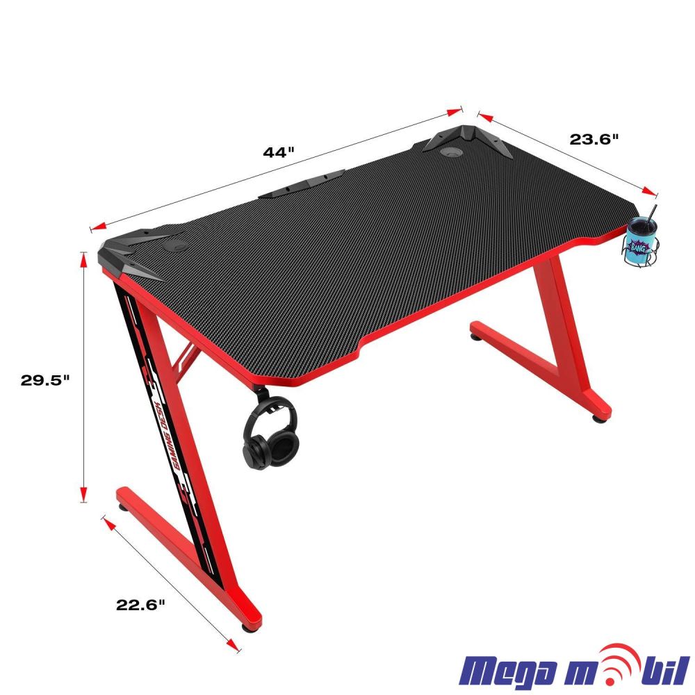 Gaming desk FMZ RGB red