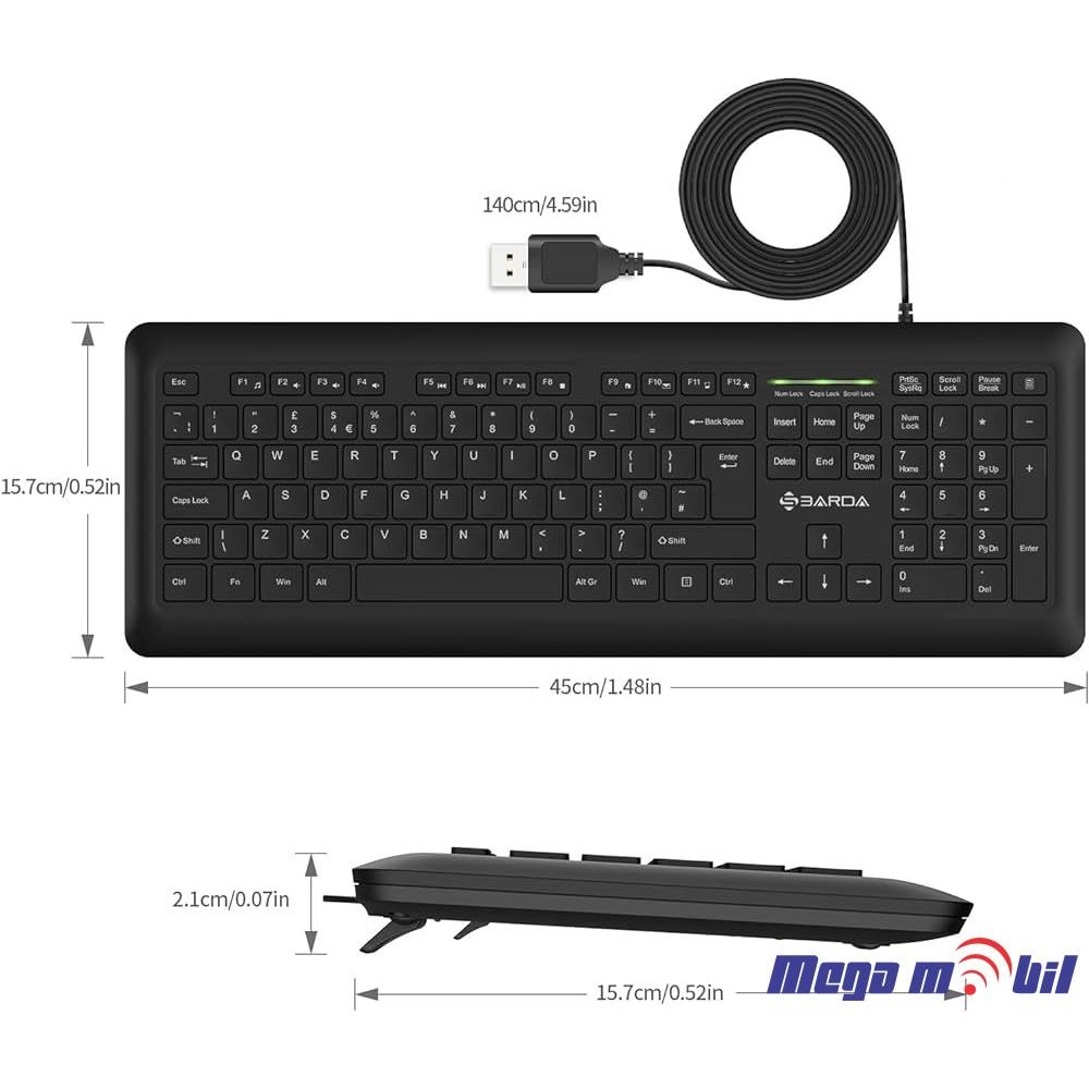 Tastatura za kompjuter SBARDA K46B USB