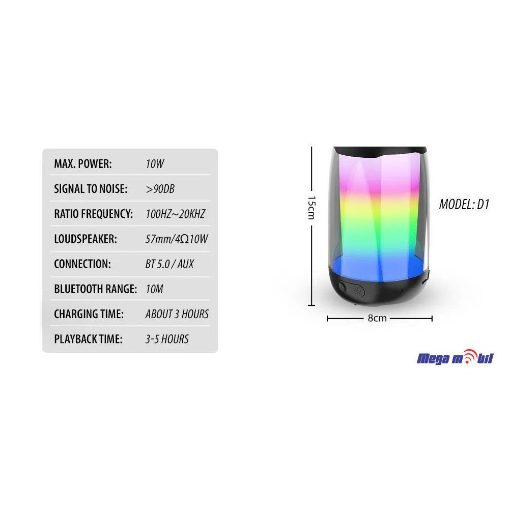 Zvucnik Bluetooth ZIDLI D1 Black