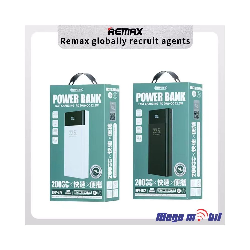 Baterija eksterna 20000mAh REMAX Reciuy RPP-672 FAST+PD white
