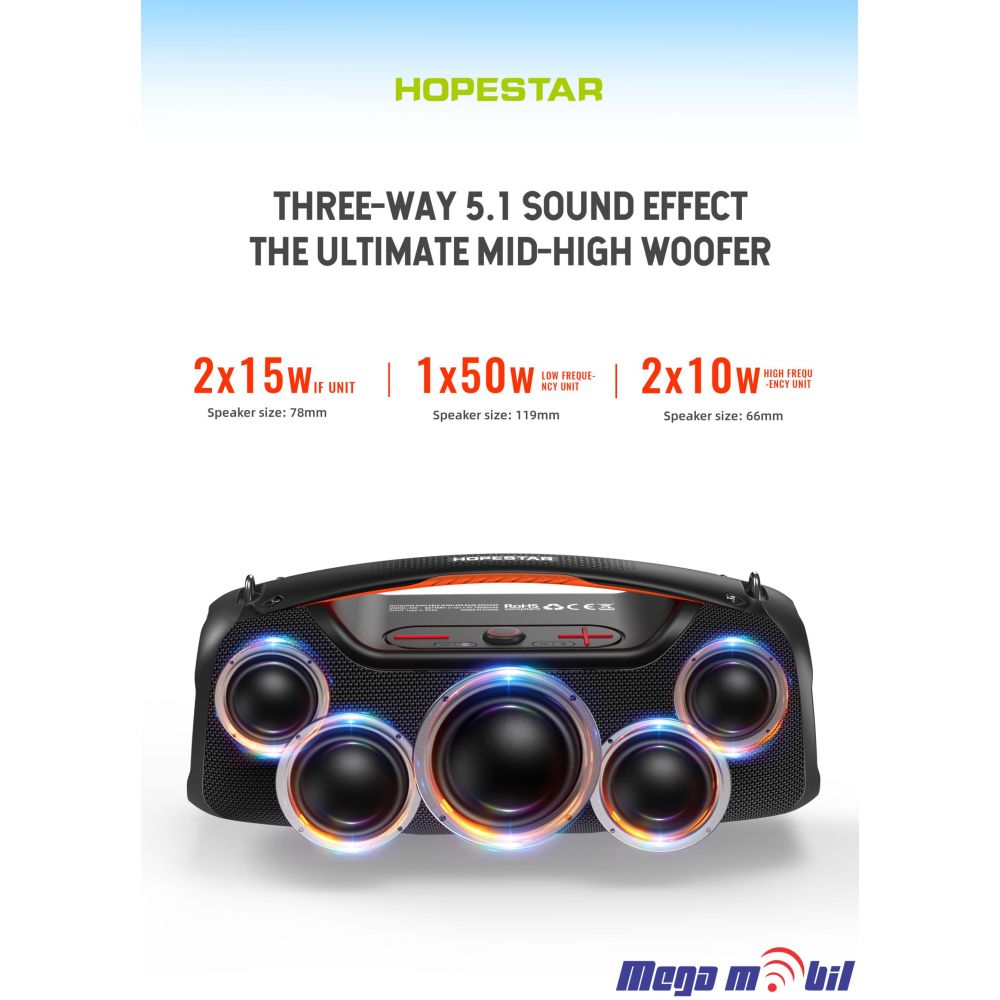 Zvucnik Bluetooth Karaoke Hopestar A60 so mikrofon camouflage