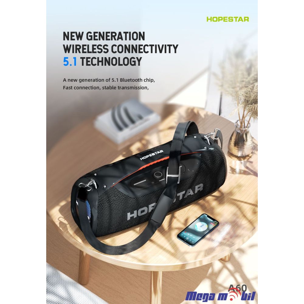 Zvucnik Bluetooth Karaoke Hopestar A60 so mikrofon blue