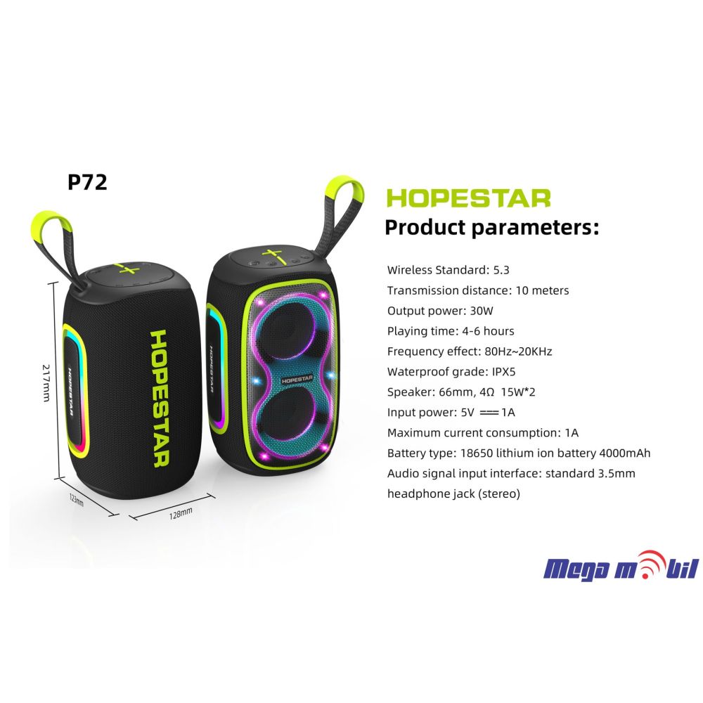 Zvucnik Bluetooth Hopestar P72 navy blue