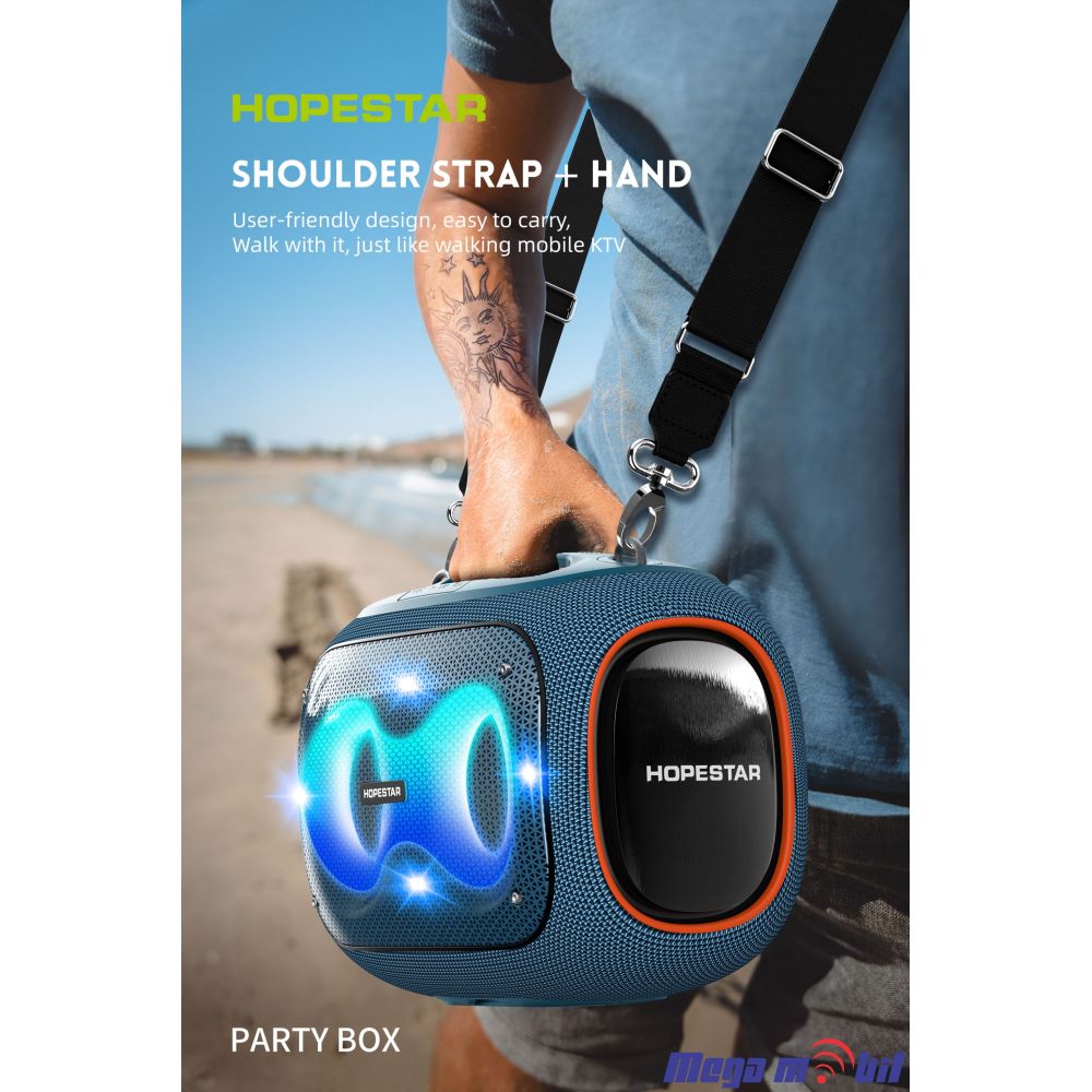 Zvucnik Bluetooth Karaoke Hopestar PARTYBOX so 2 mikrofona black
