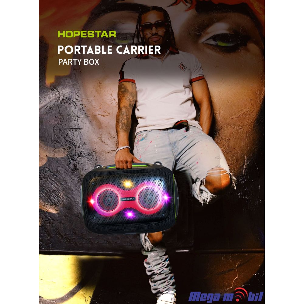 Zvucnik Bluetooth Karaoke Hopestar PARTYBOX so 2 mikrofona grey