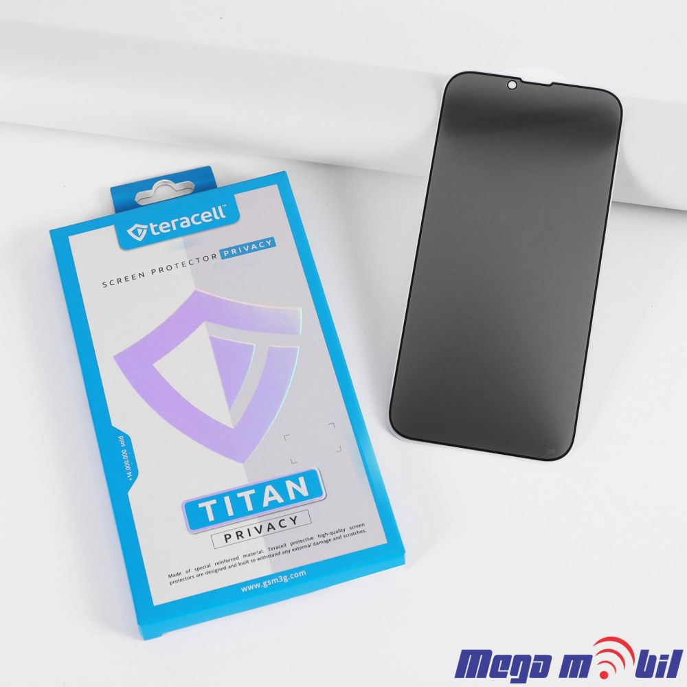 Tempered glass za iPhone 17/16 Pro TITAN Privacy