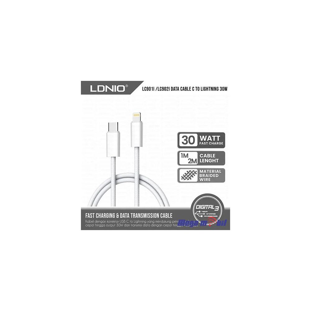 Data Kabel iPhone PD LDNIO LC901-I 30W 1m FAST white
