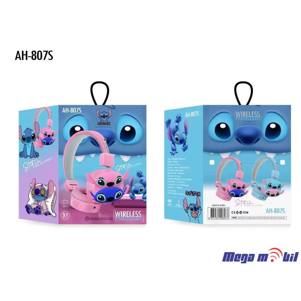 Slusalki Bluetooth Stitch AH-807S pink