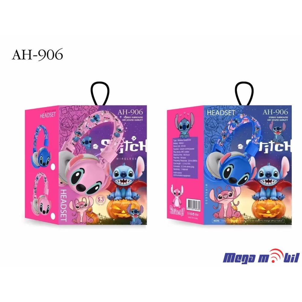 Slusalki Bluetooth Stitch AH-906 pink