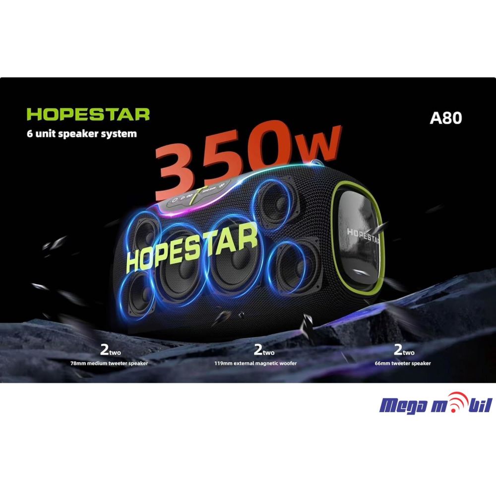 Zvucnik Bluetooth Karaoke Hopestar A80 so mikrofon blue