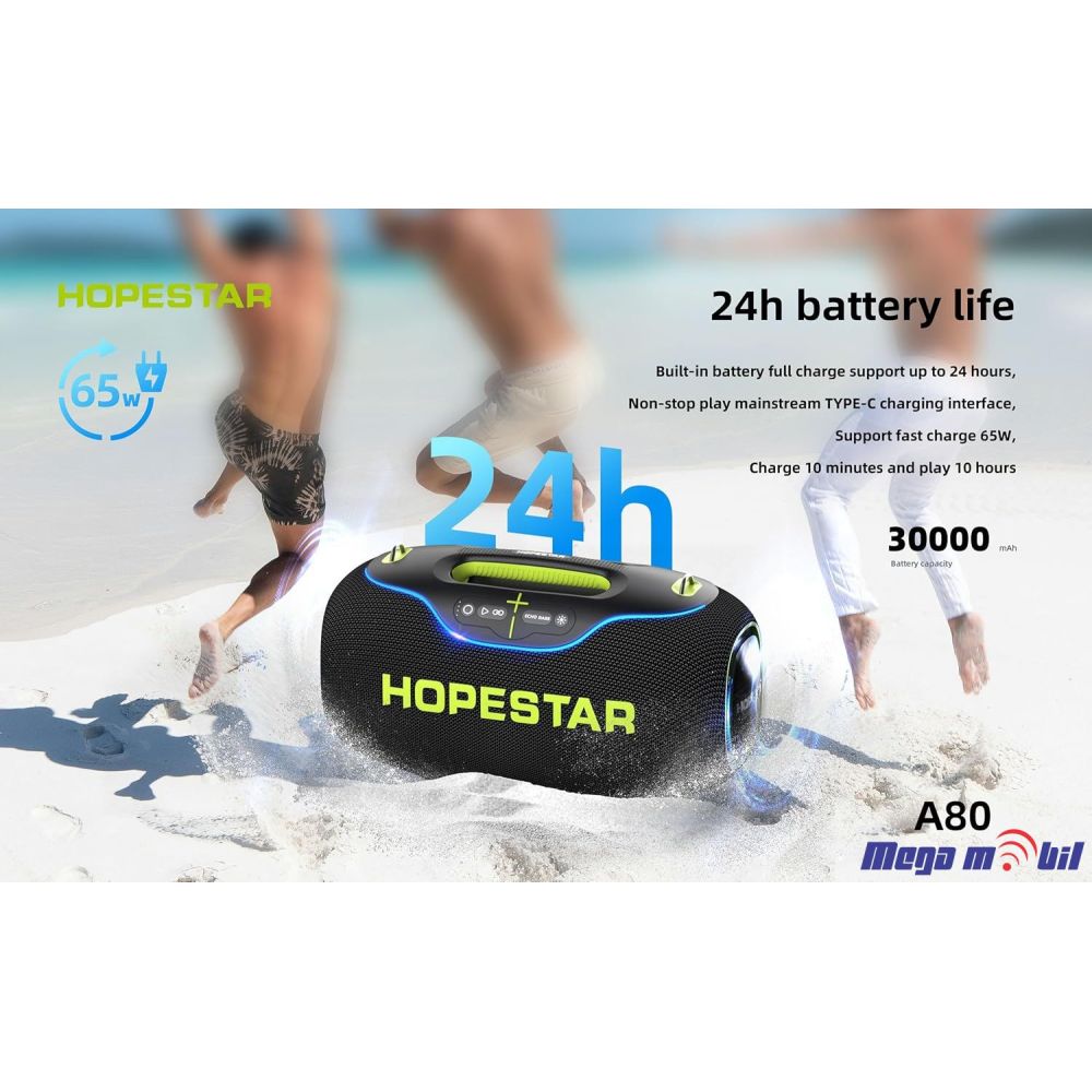 Zvucnik Bluetooth Karaoke Hopestar A80 so mikrofon grey