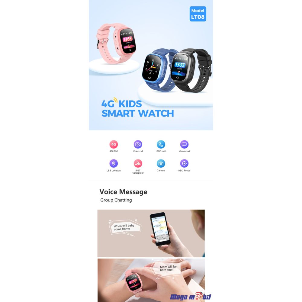 Smart Watch Kids LT08 blue.