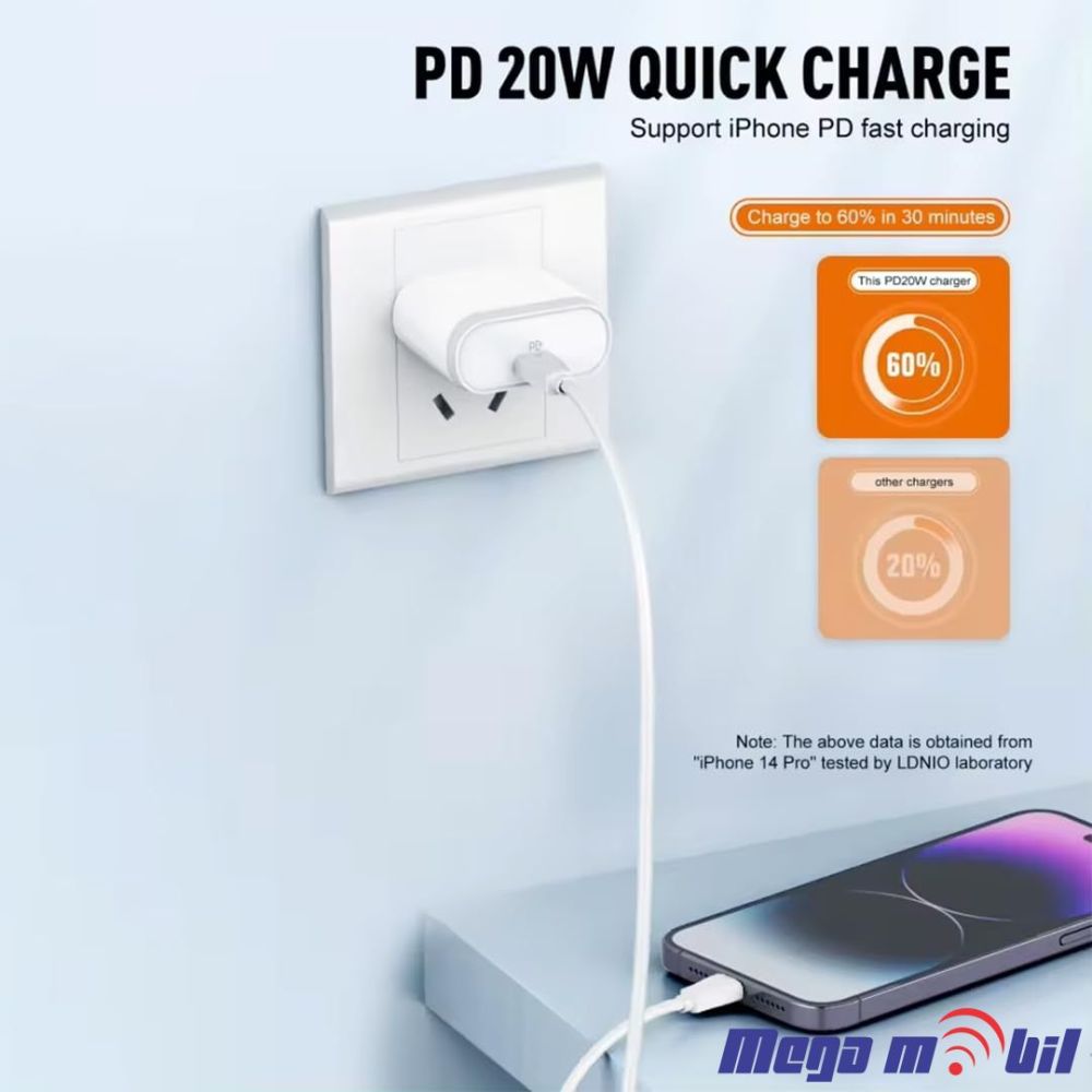 Polnac 220V iPhone LDNIO A1209C PD 20W white