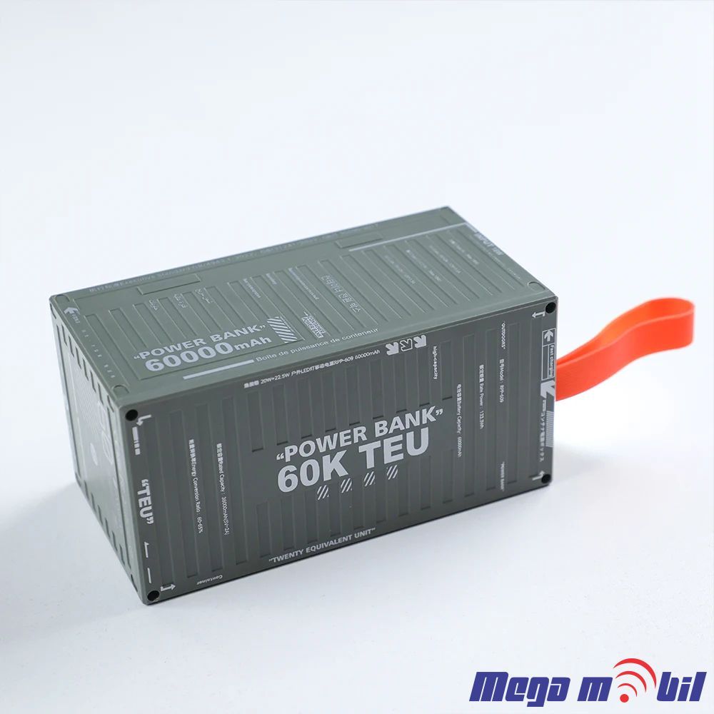 Baterija eksterna 60000mAh REMAX Container RPP-609 FAST 22.5W+PD 20W gray