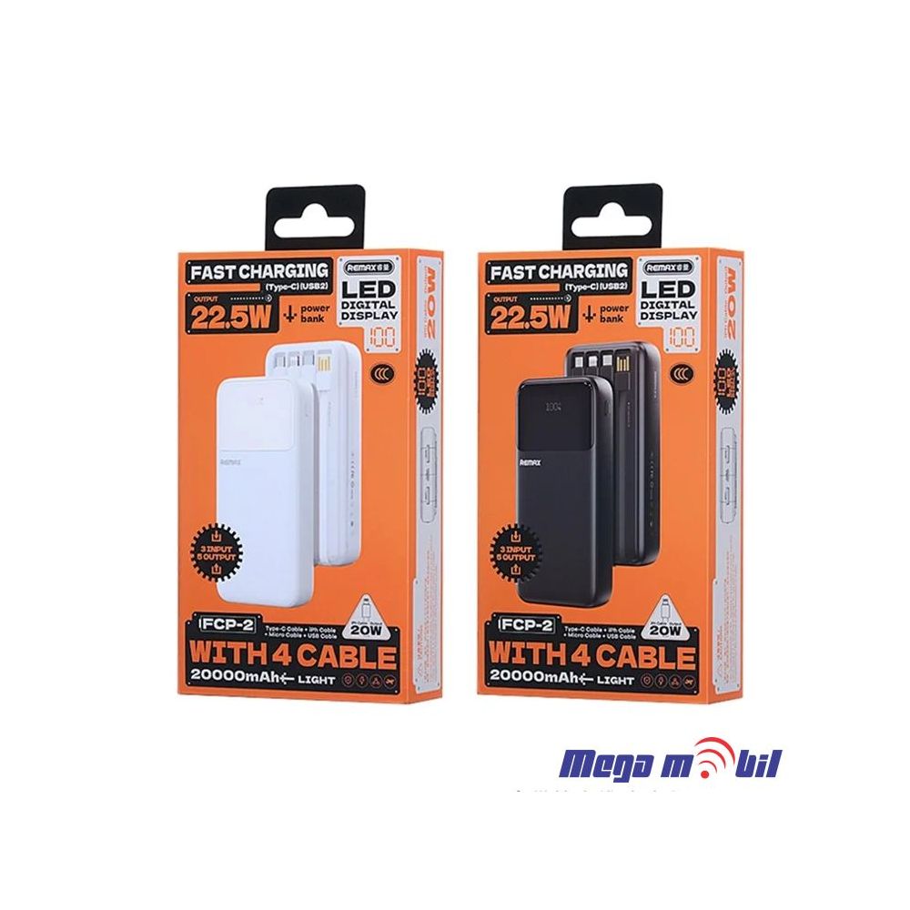Baterija eksterna 20000mAh REMAX FCP-2 FAST 22.5W+PD 20W black