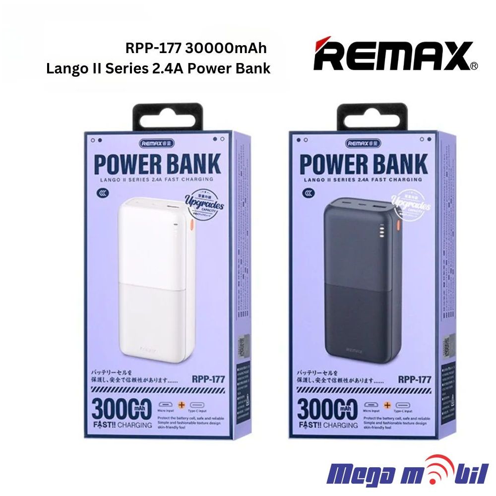 Baterija eksterna 30000mAh REMAX Lango II RPP-177 white