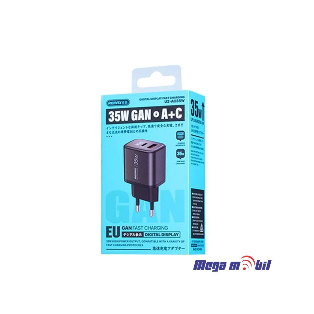 Polnac 220V REMAX 35W PD+QC GaN U2-AC35W