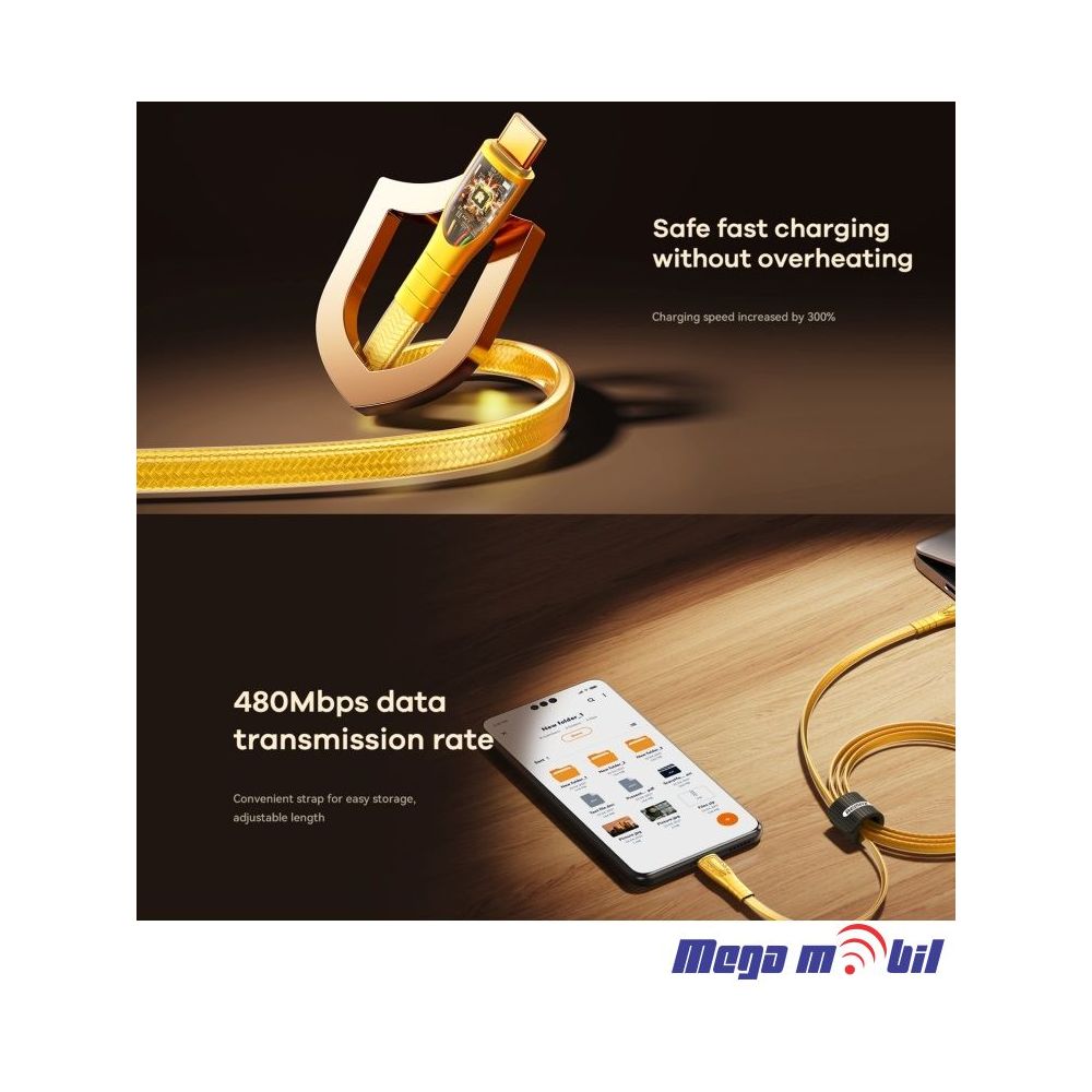Data Kabel Type C PD REMAX Prime RC-C166 60W 1.2m Fast silver
