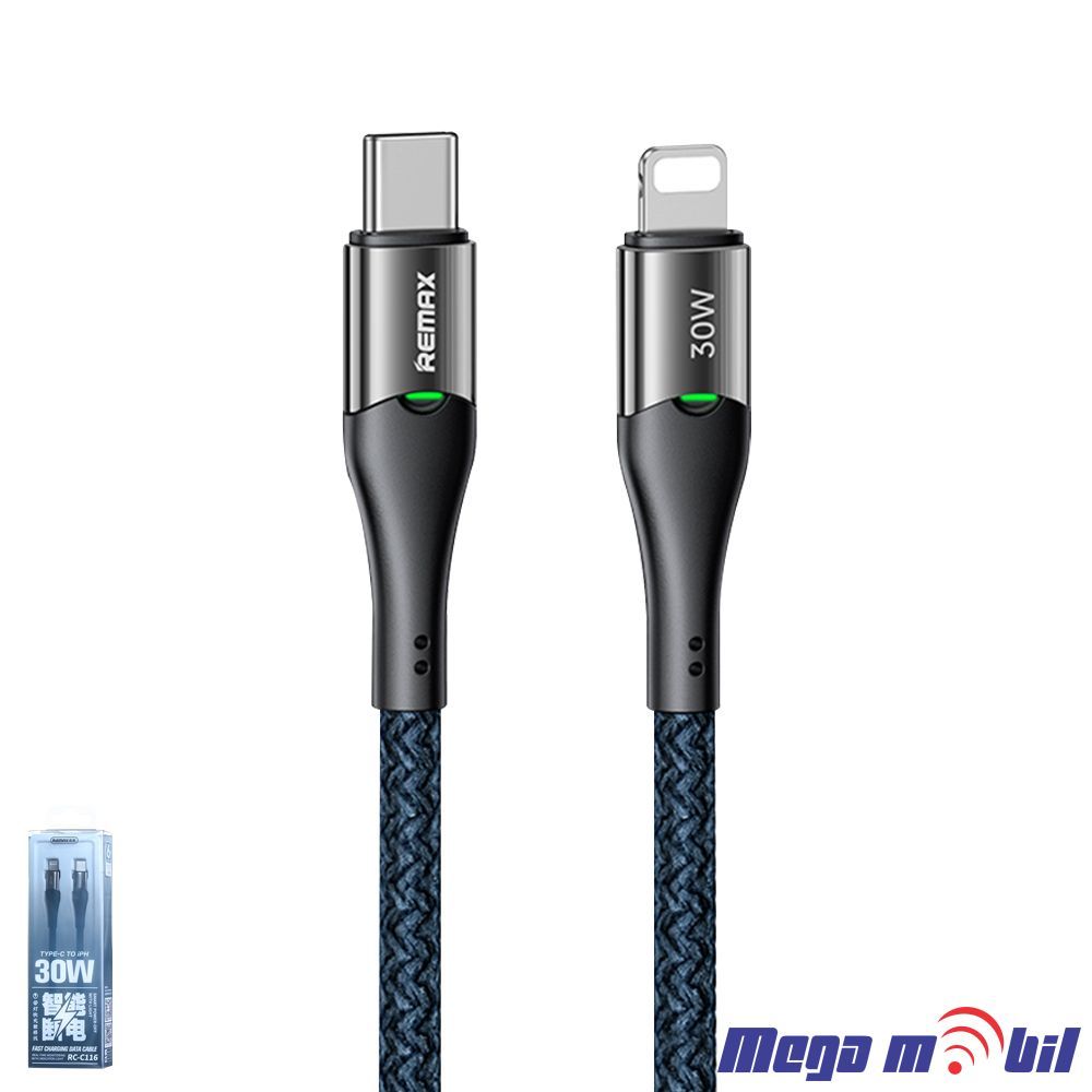 Data Kabel iPhone PD REMAX Intelyelec RC-C116 30W Fast blue