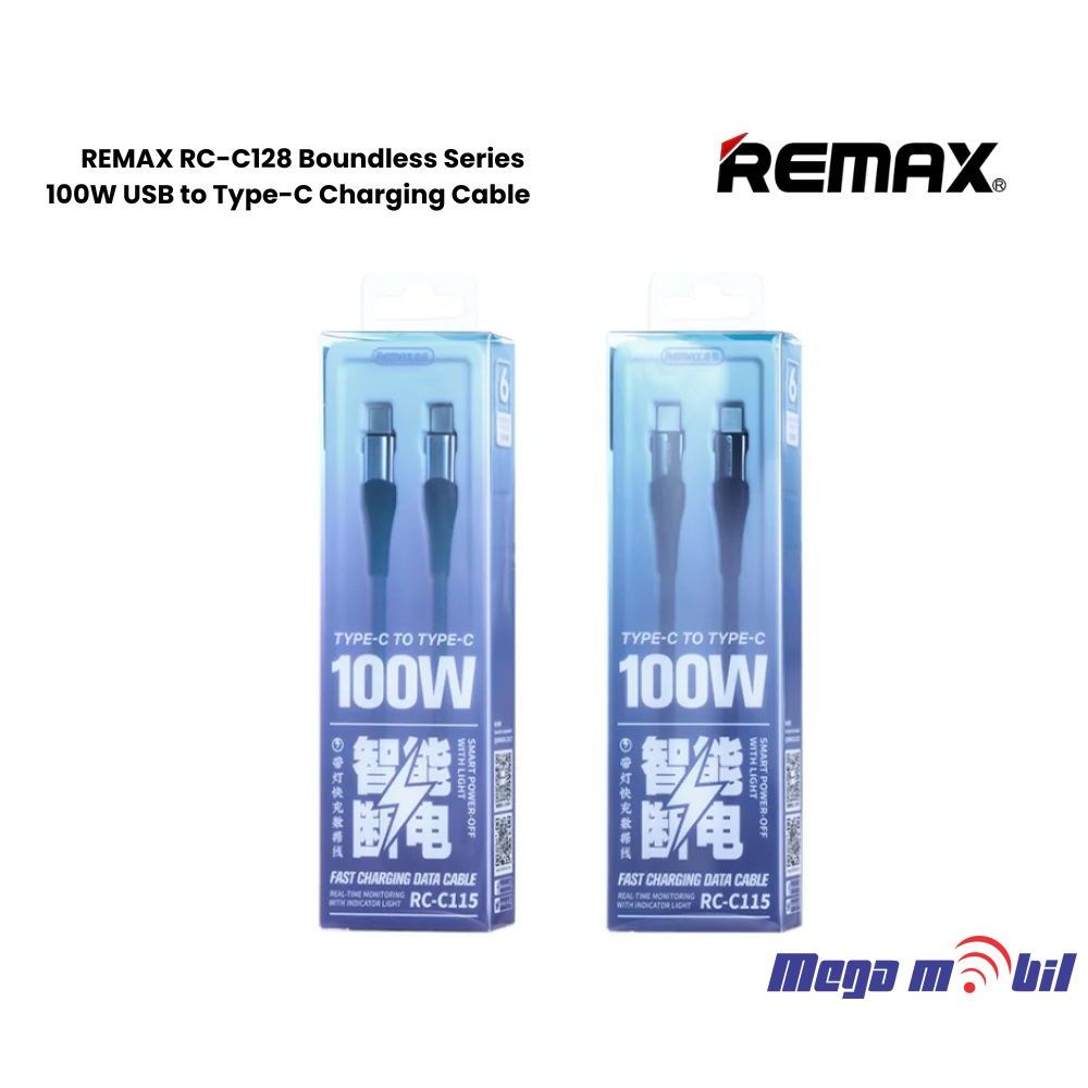 Data Kabel Type C PD REMAX Intelyelec RC-C115 100W Fast blue