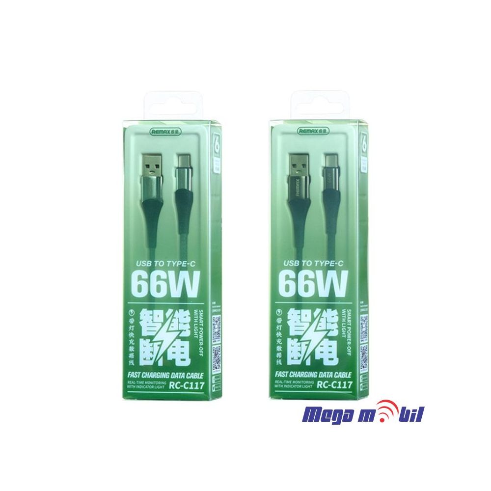Data Kabel Type C REMAX Intelyelec RC-C117 66W Fast blue