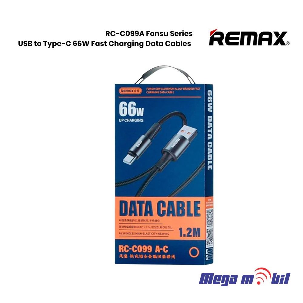 Data Kabel Type C REMAX Velocity CB23 66W 1.2m Fast black