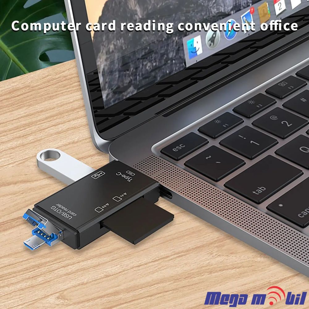 Citac za memoriska kartica All in one ATUD-05 black