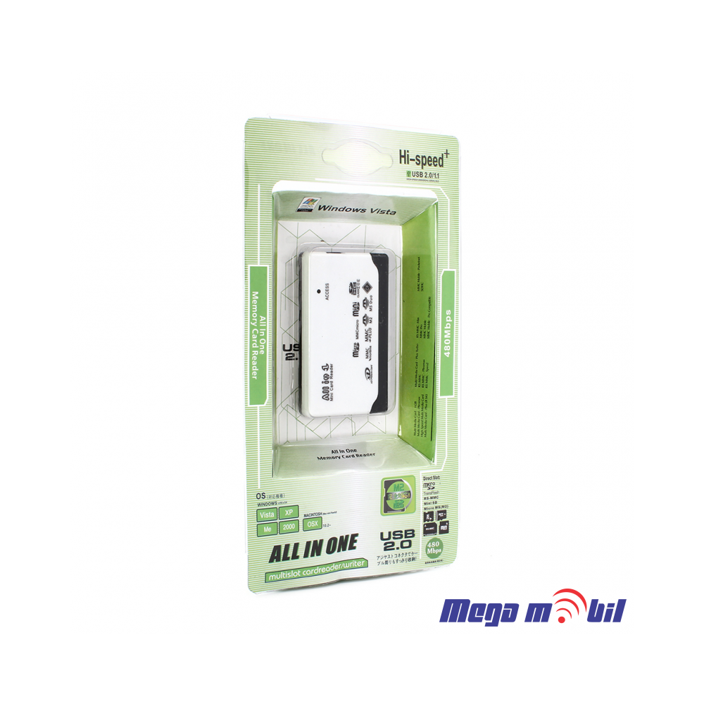 Citac za memoriska kartica All in one Tip2 white