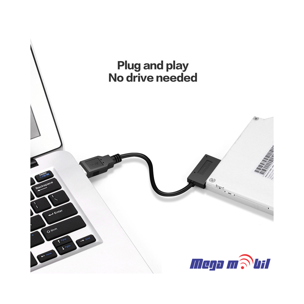 Adapter USB 3.0 na SATA 7+6 13pin za laptop opticki ured