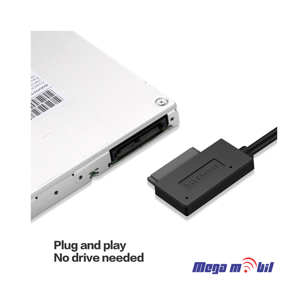 Adapter USB 3.0 na SATA 7+6 13pin za laptop opticki ured