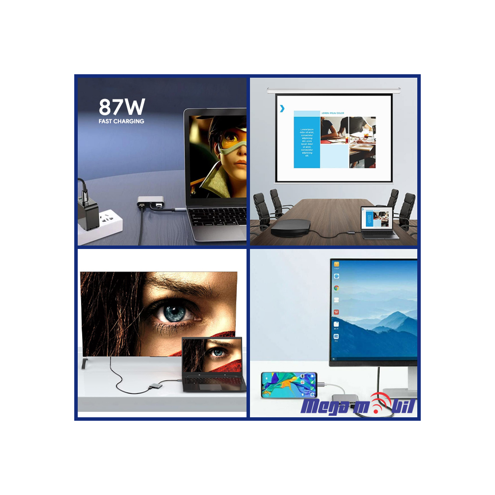 Adapter Terabyte Type C na HDMIx2 PD USB 3.0 4vo1 