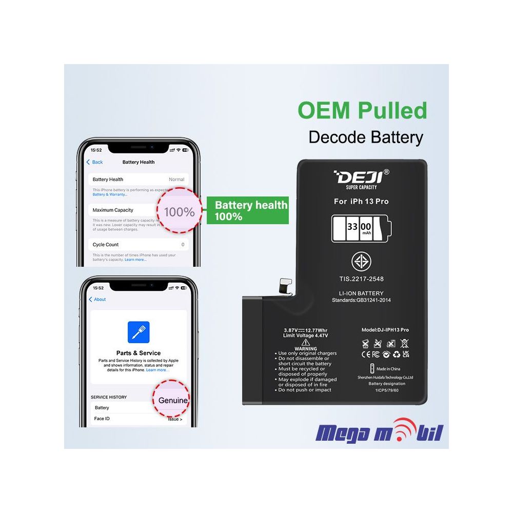Baterija iPhone 15 Pro Max Deji Decode (4770mAh) 