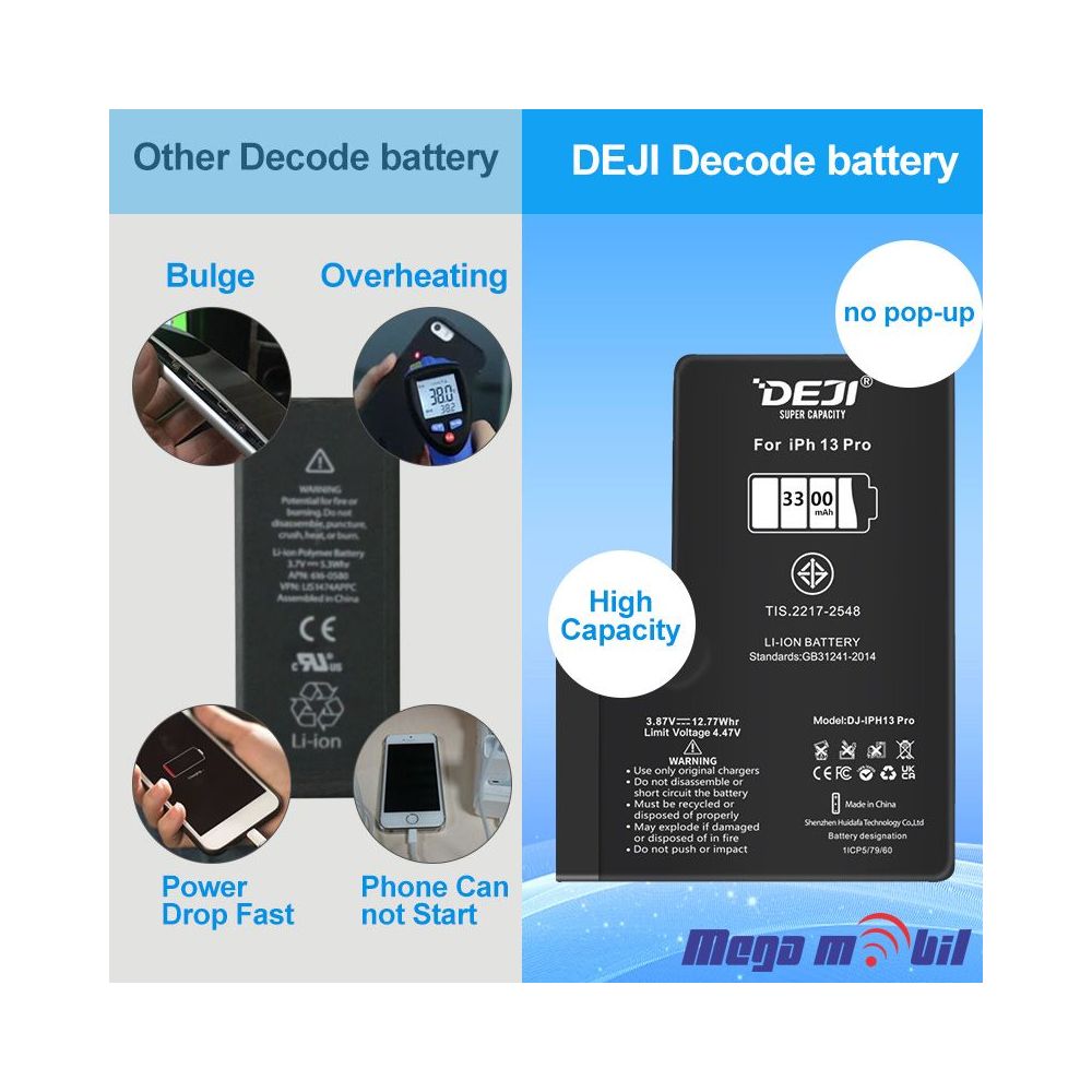 Baterija iPhone 15 Deji Decode (3520mAh) 