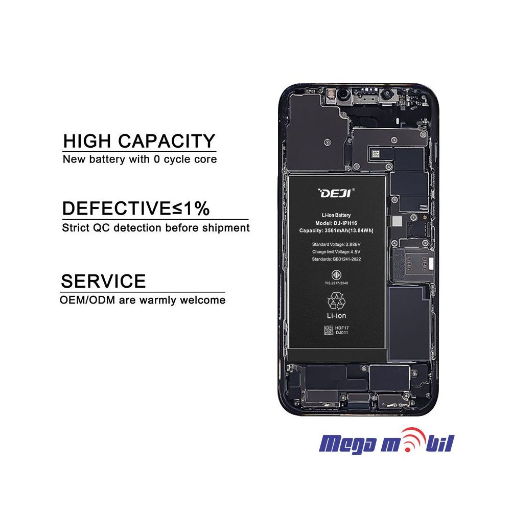 Baterija iPhone 16 Plus Deji (4674mAh)