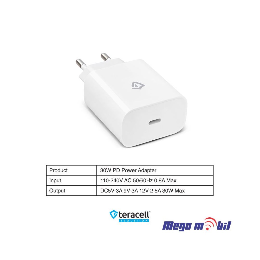 Polnac 220V iPhone Teracell Evolution TC-18 PD 30W white 