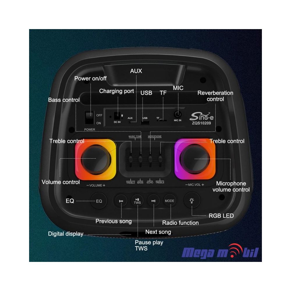 Zvucnik Bluetooth Karaoke ZQS10209