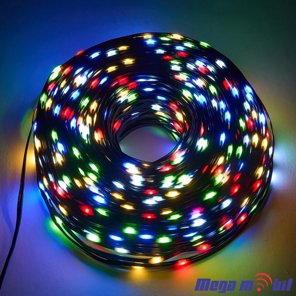 Novogodisen ukras LED sijalicki RGB (50m) so dalecinsko